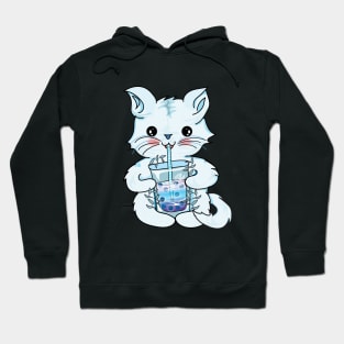 Cat boba tea l cat drinking bubble tea Hoodie